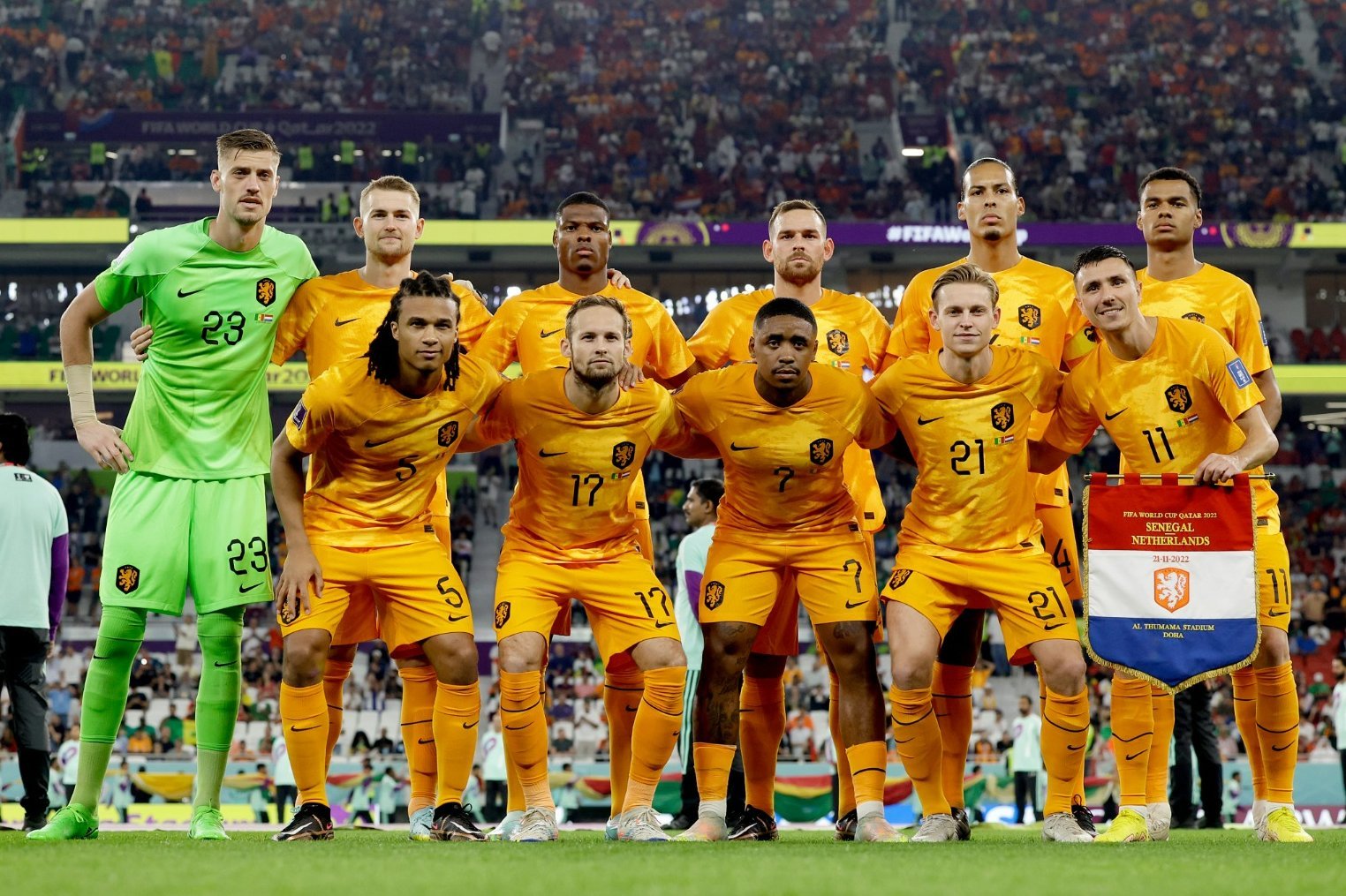 荷兰队 世界杯首场首发11人